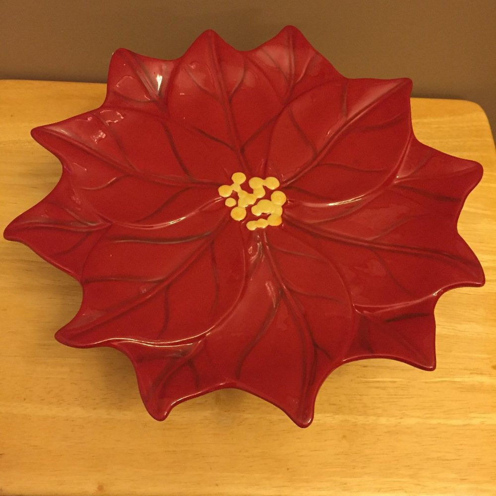 Pointsettia Display Platter NIB